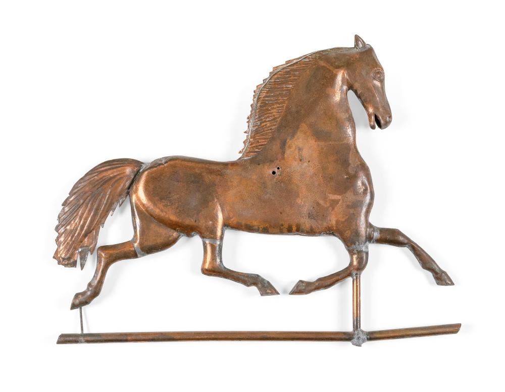 COPPER PRANCING HORSE WEATHER VANE