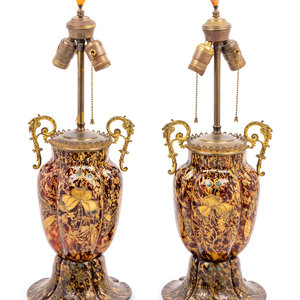 A Pair of Gilt Decorated Glass 34e782