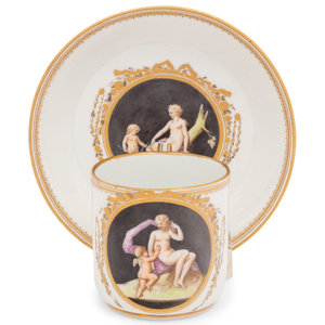 A Meissen Porcelain Coffee Cup and Saucer
Circa