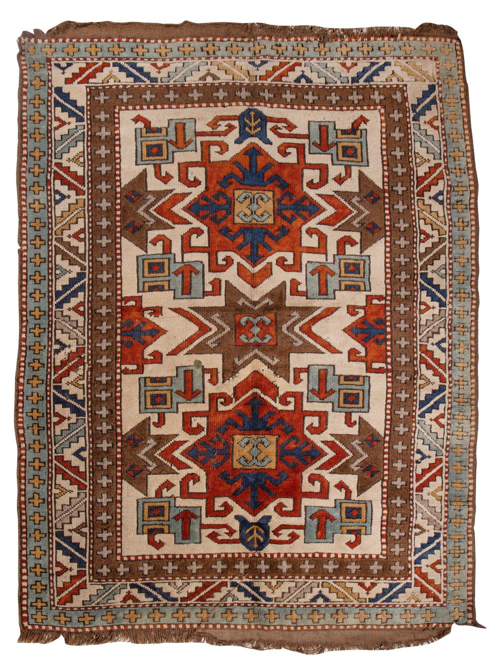 TURKISH RUG IN KAZAK DESIGN: 4’4”