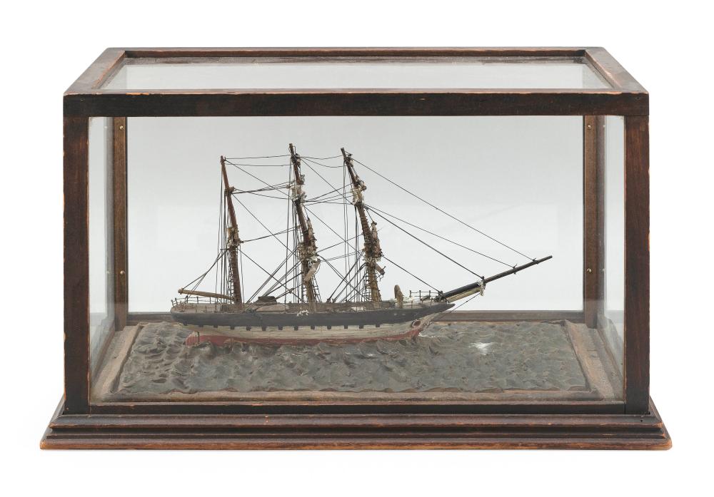 FOLK ART DIORAMA OF THE THREE MASTED 34e8e8