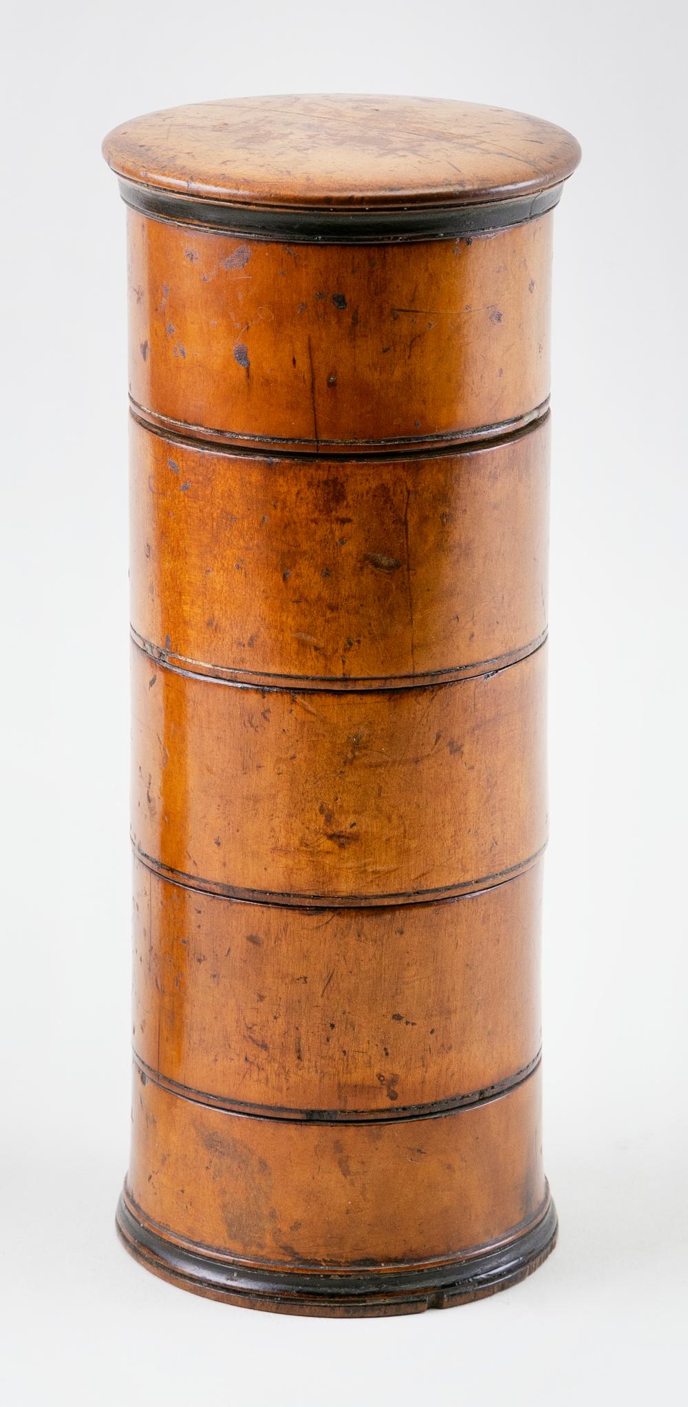 ENGLISH TREEN WARE WALNUT SPICE TOWER