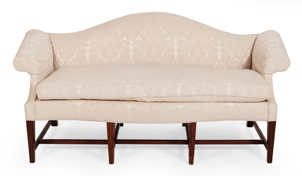 CHIPPENDALE-STYLE CAMELBACK SOFA