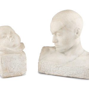 Two Carved White Marble Busts the 34e98e