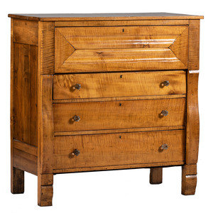 A Late Classical Tiger Maple Chest