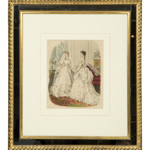 Three Framed Victorian Hand  Colored