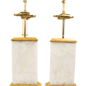 A Pair of Onyx Base Table Lamps