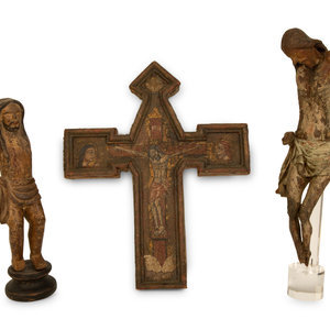 Three Italian Carved Wood and Polychrome 34eaa6