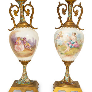 A Pair of French Sevres Style Porcelain