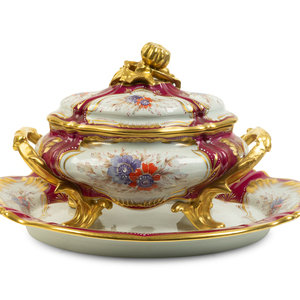 A Limoges Painted Porcelain Tureen