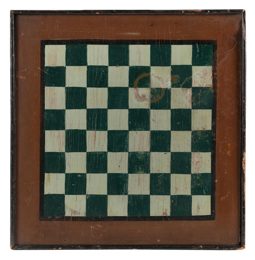 PAINTED WOODEN GAME BOARD 19TH