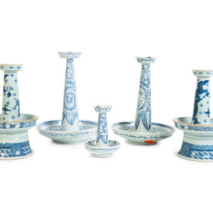 A Group of Five Chinese Blue and White