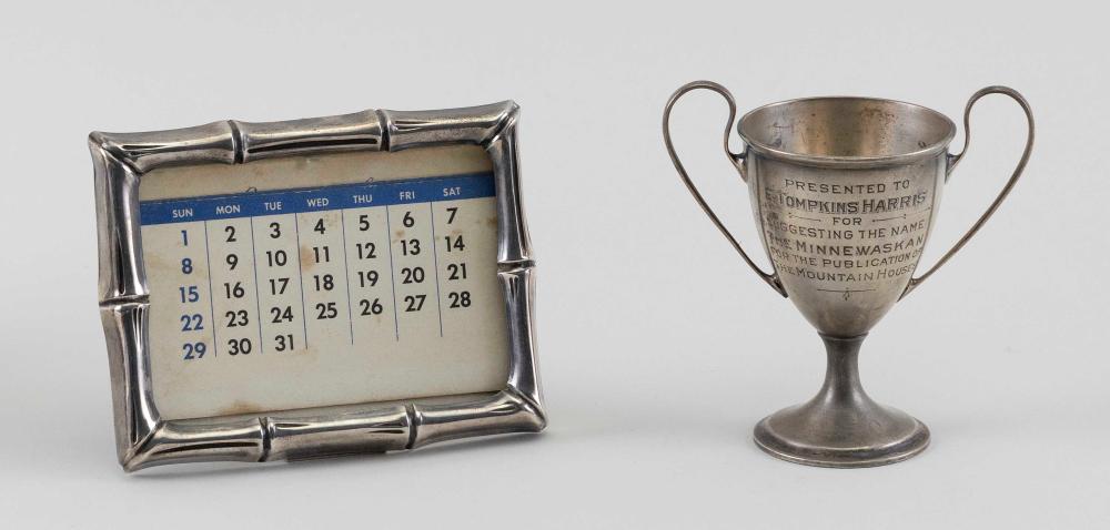 TWO STERLING SILVER DESK WARES