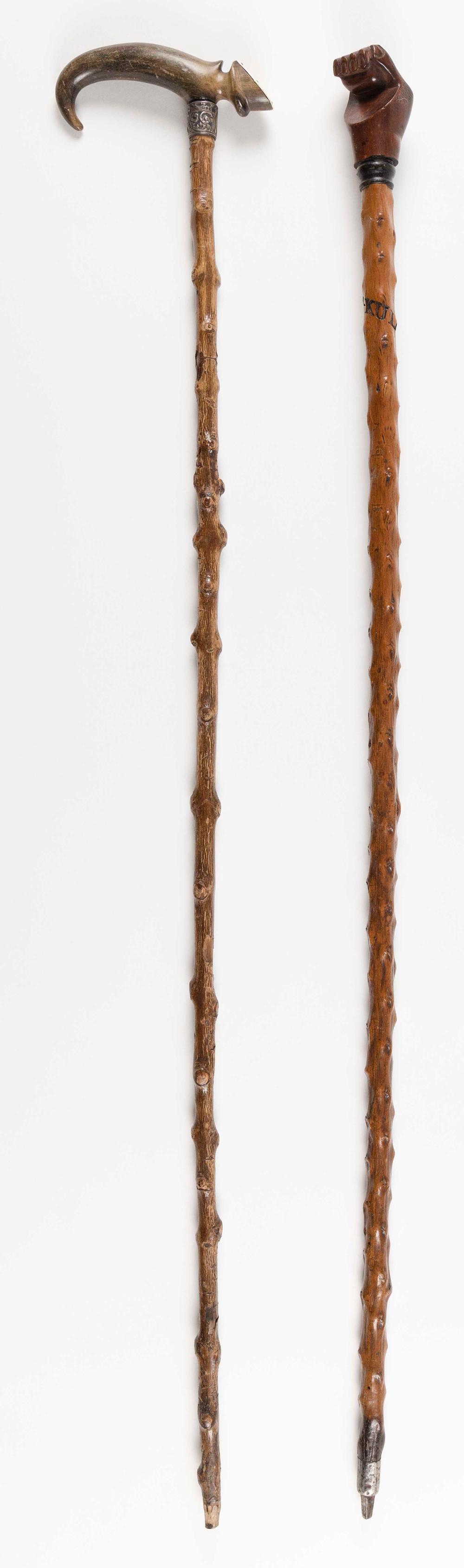 TWO WALKING STICKS LATE 19TH/EARLY