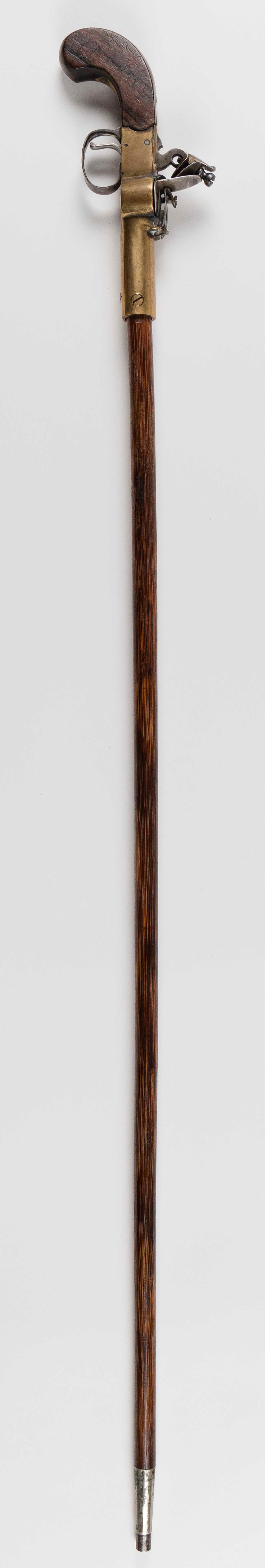 PISTOL HANDLE WALKING STICK 19TH 20TH 34ebd3