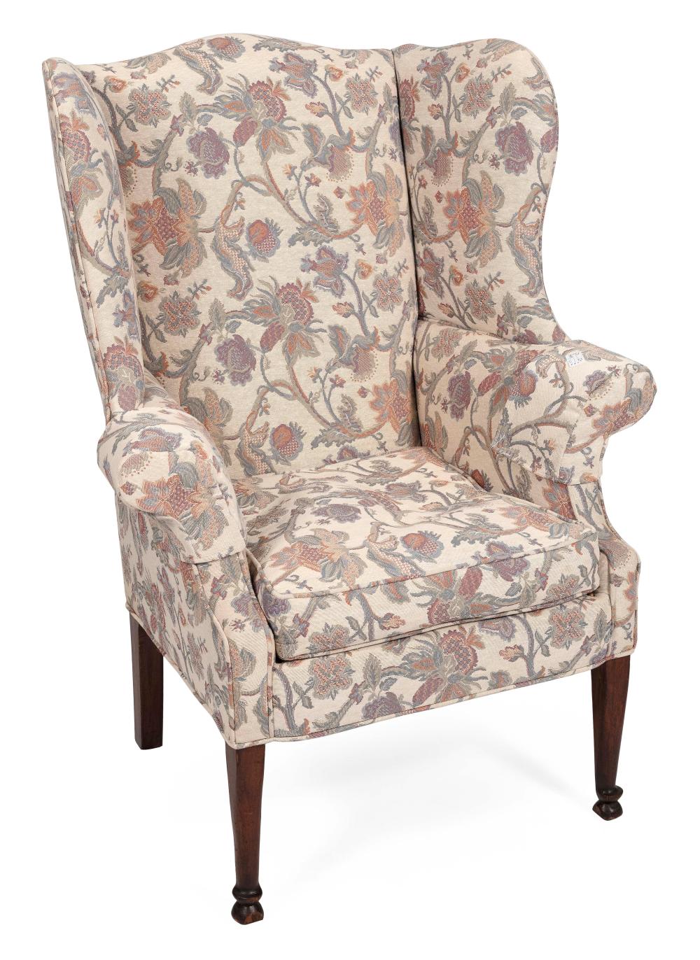 ENGLISH QUEEN ANNE-STYLE WING CHAIR