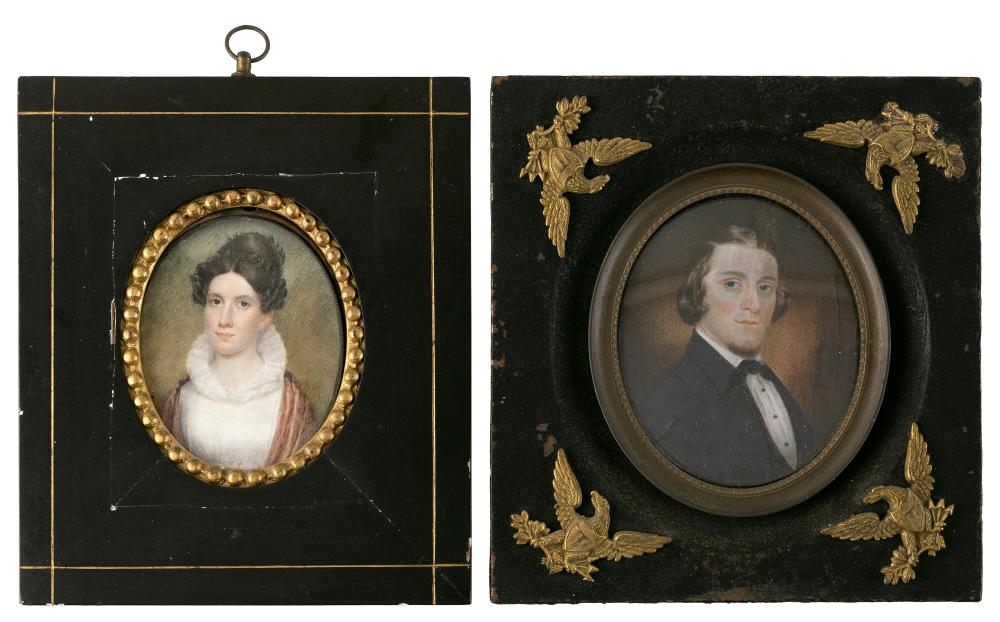 TWO MINIATURE BUST PORTRAITS EARLY