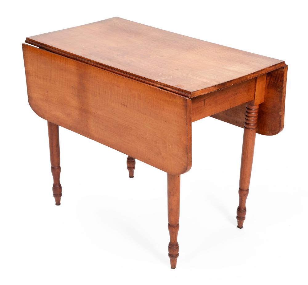 TIGER MAPLE DROP-LEAF TABLE 19TH