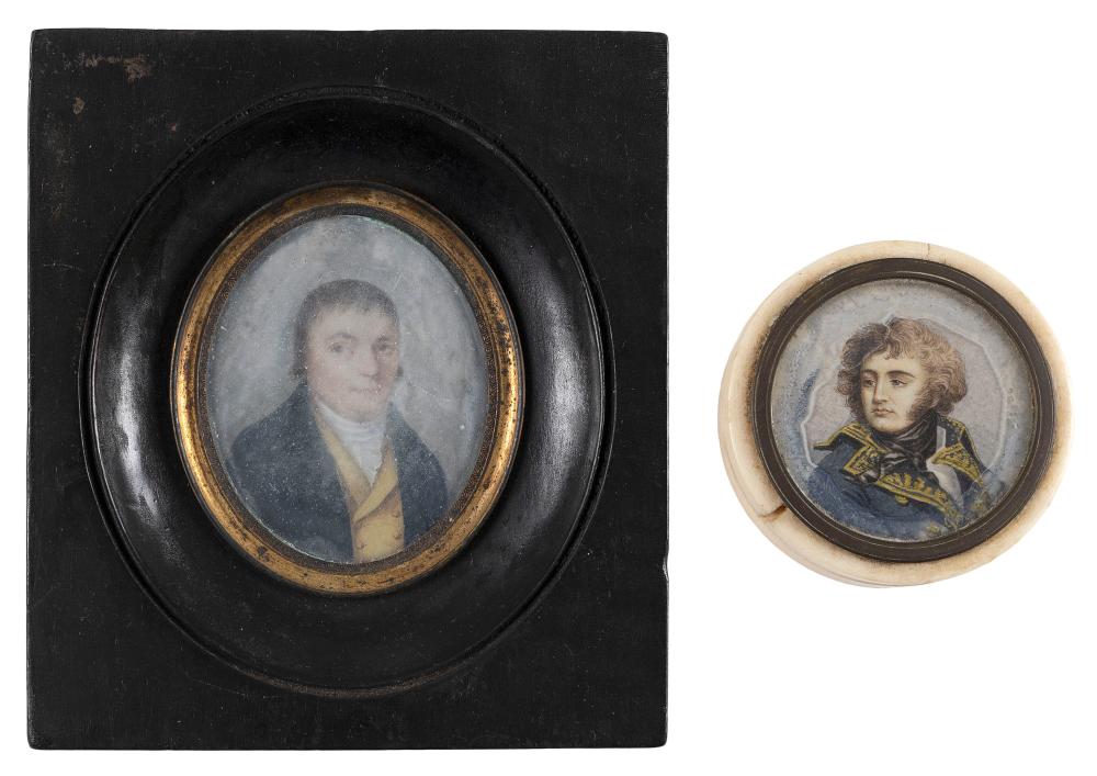 TWO MINIATURE PORTRAITS EARLY 19TH 34ed30