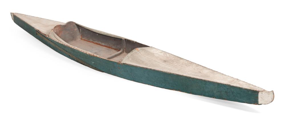 WOOD AND LEATHER-COVERED KAYAK