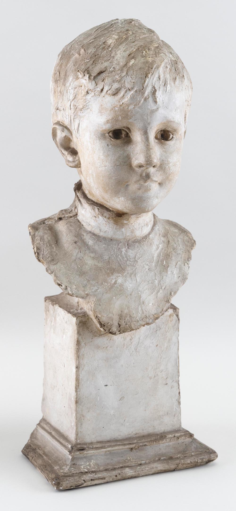 PLASTER BUST OF A YOUNG BOY EARLY