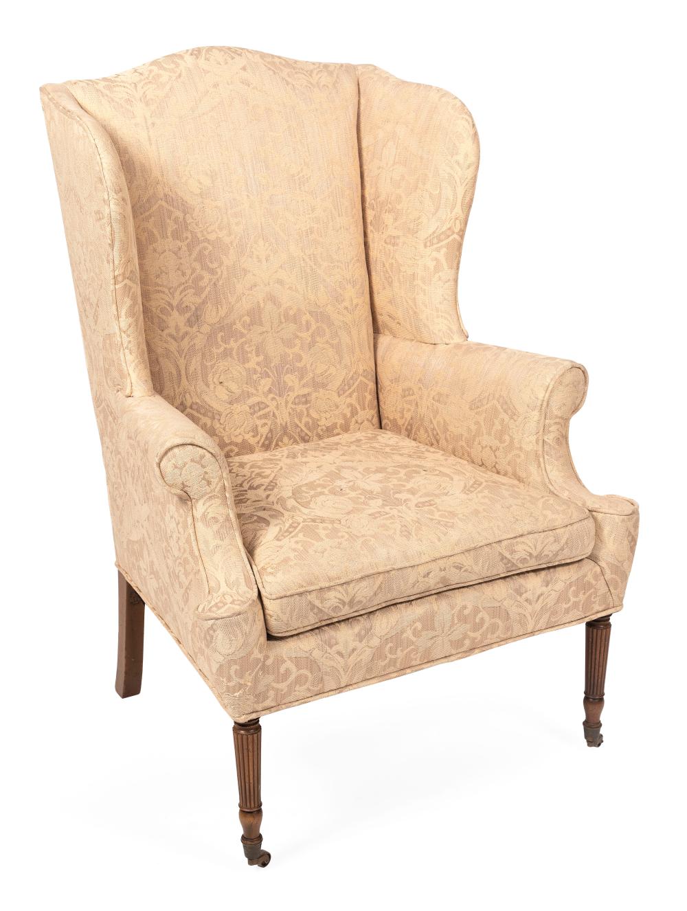 KITTENGER SHERATON-STYLE WING CHAIR