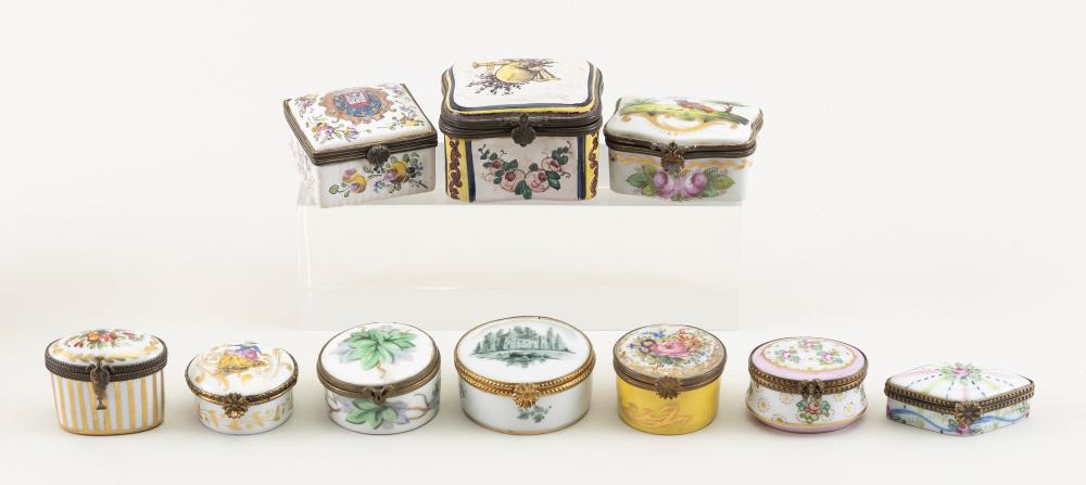 TEN FRENCH PORCELAIN BOXES 20TH 34ee54