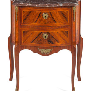 A Louis XV Style Marble-Top End