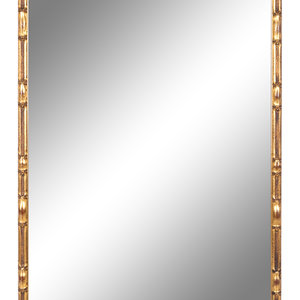 A Faux Bamboo-Framed Giltwood Mirror
20th