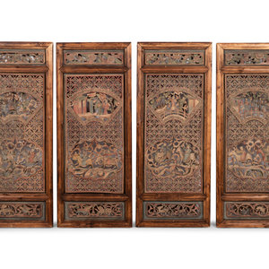 A Group of Four Chinese Pierce-Carved