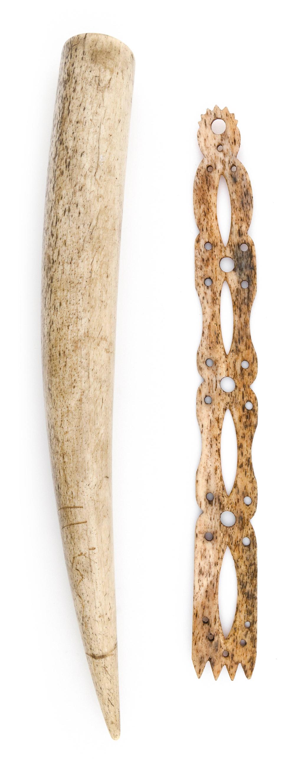 TWO WHALEBONE ITEMS 19TH CENTURYTWO