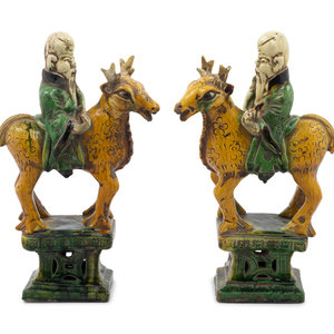 A Pair of Chinese Sancai Glazed