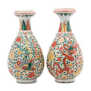 A Pair of Chinese Doucai Glazed