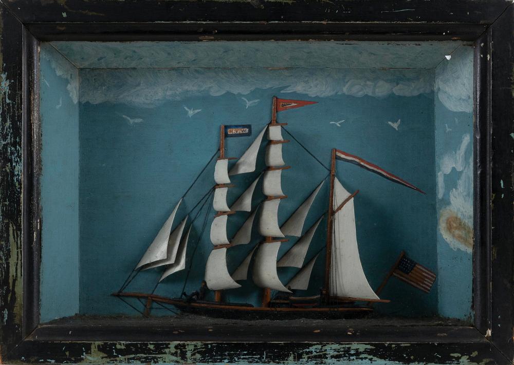 SHADOW BOX MARITIME DIORAMA AMERICA,