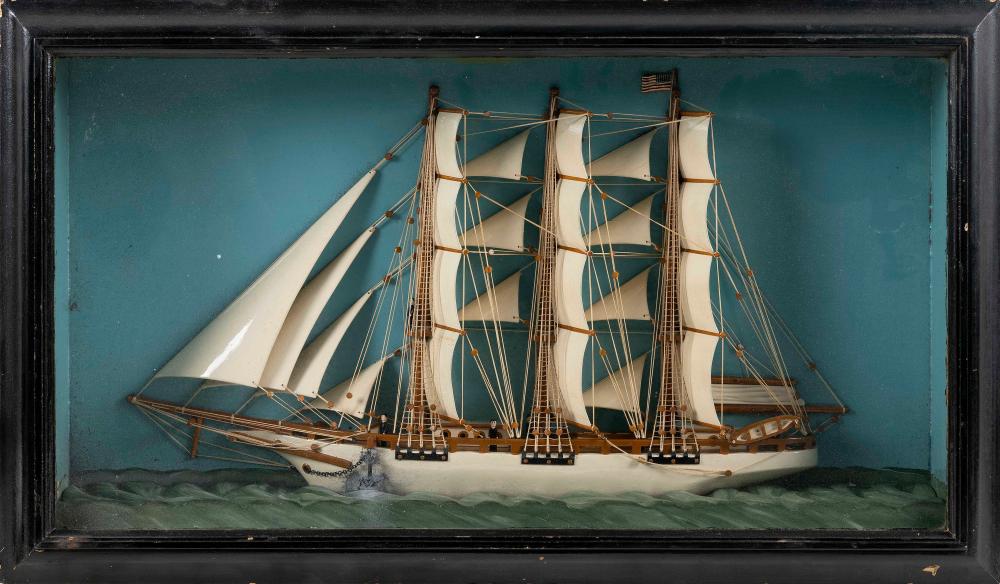 SHADOW BOX MODEL OF A THREE MASTED 34f1f5