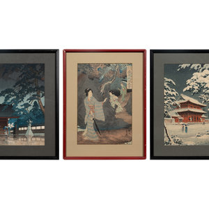Three Japanese Woodblock Prints Late 34f204