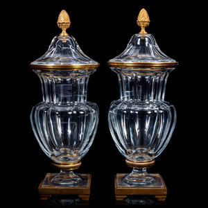 A Pair of Baccarat Gilt Metal Mounted 34f286