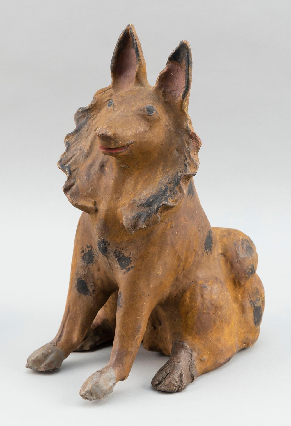 CHALKWARE DOG-FORM BANK FIRST HALF