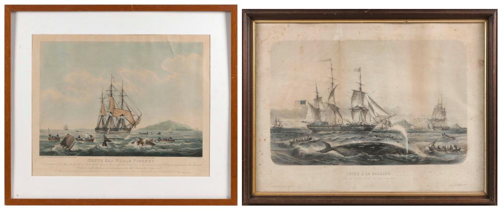 TWO WHALING PRINTSTWO WHALING PRINTS  34f2af