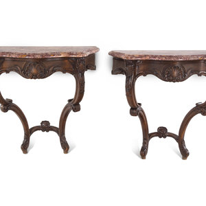 A Pair of Louis XV Style Walnut