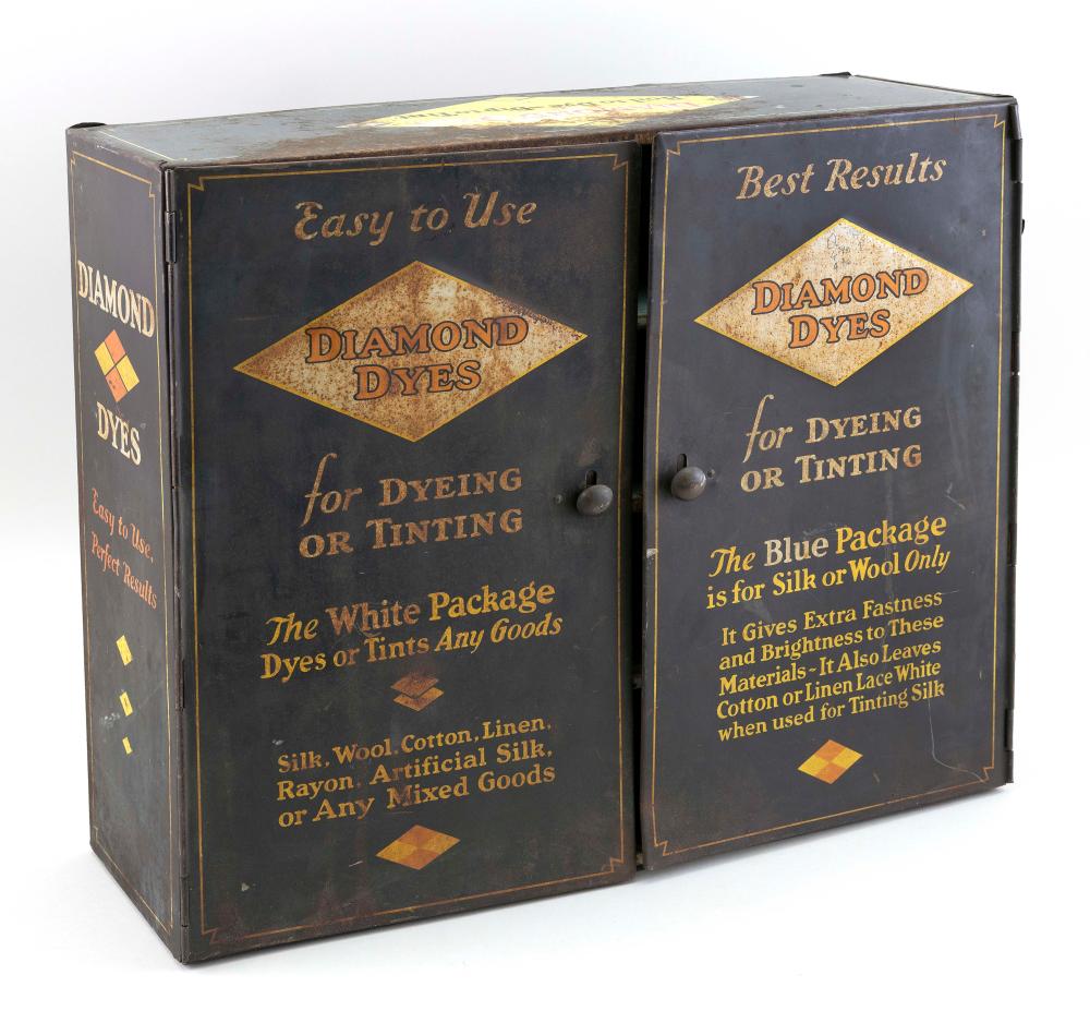 TIN DIAMOND DYES STORE DISPLAY 34cbca