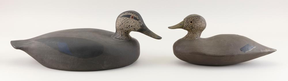 TWO NEW ENGLAND BLACK DUCK DECOYS