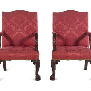 A Pair of Chippendale Style Mahogany