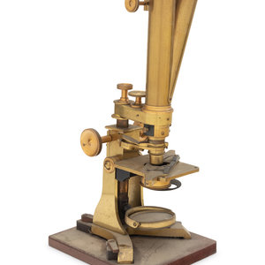 An English Brass Binocular Microscope Negretti 34cca5