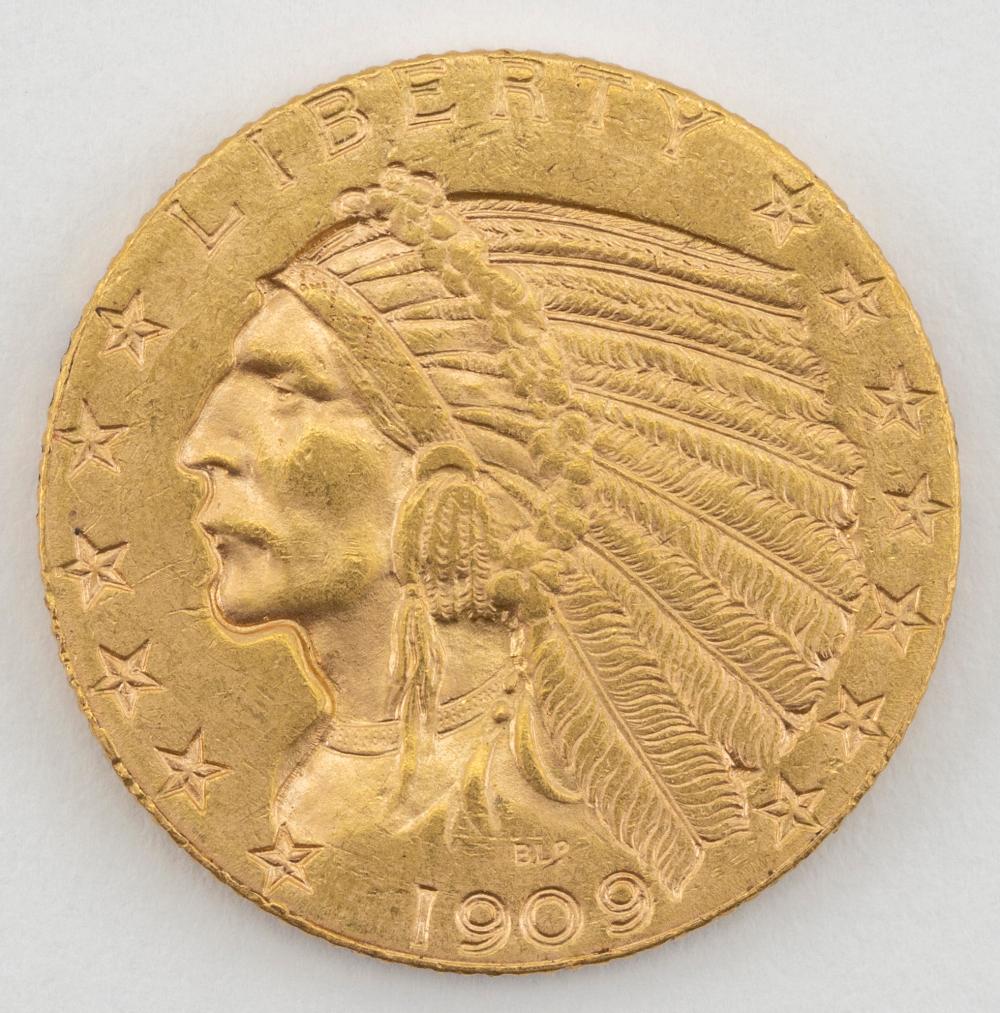 1909 U S FIVE DOLLAR GOLD COIN 34ccbc
