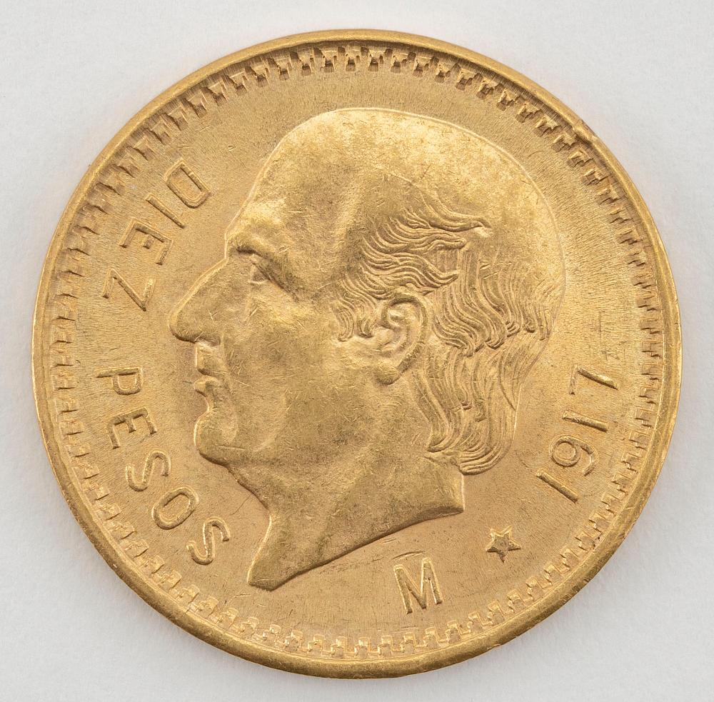 1917 MEXICAN 10 PESOS GOLD COIN 34ccc6