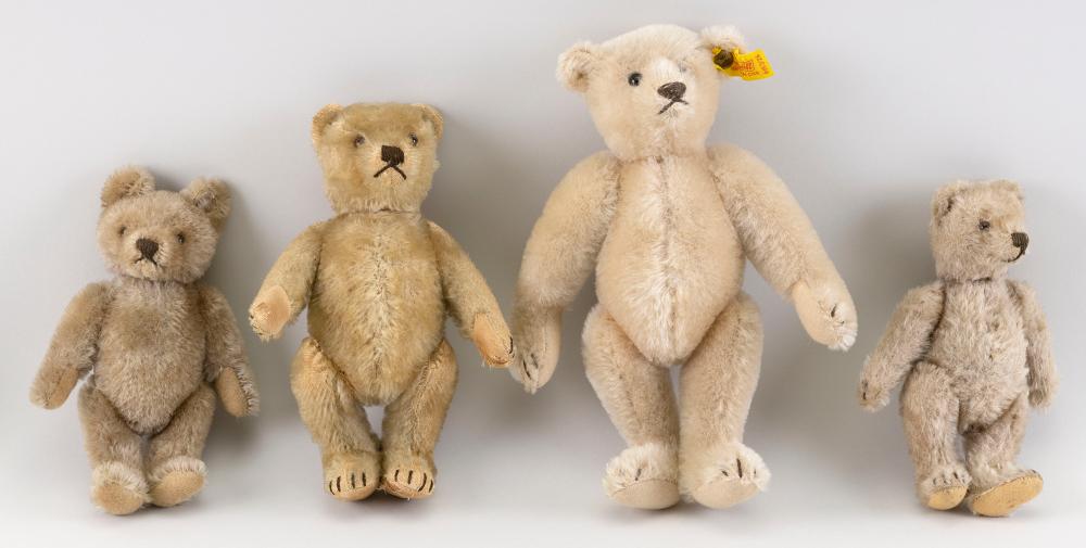 FOUR STEIFF BEARS 1920-2000 HEIGHTS