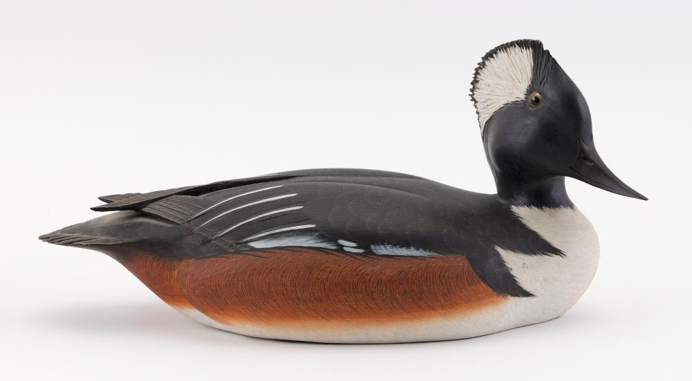 KEN HARRIS HOODED MERGANSER DRAKE DECOY