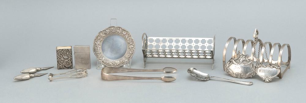 ELEVEN SMALL SILVER ITEMS APPROX  34cdb8