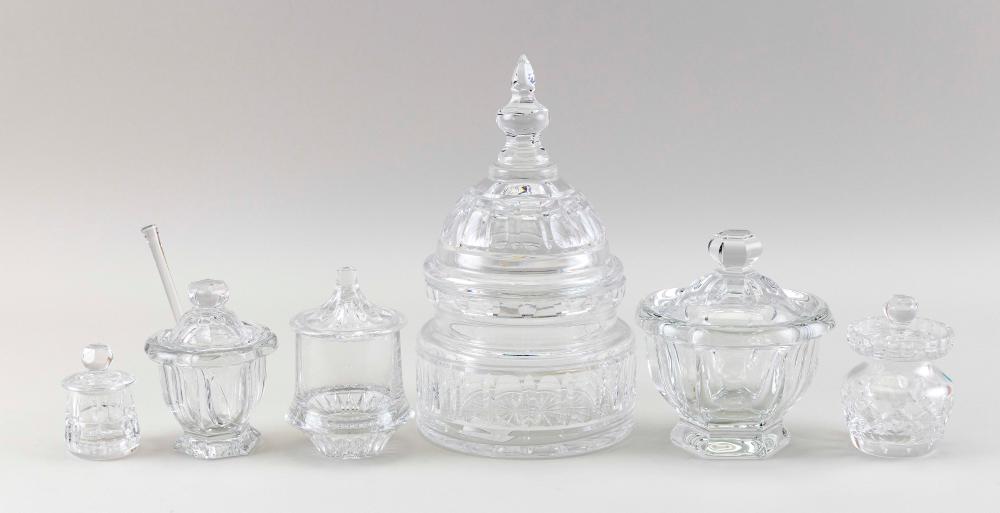 SIX CRYSTAL TABLEWARES, SOME BACCARAT